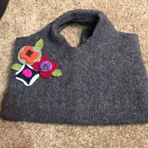 Handmade Wool Tote Bag, 11”x17”